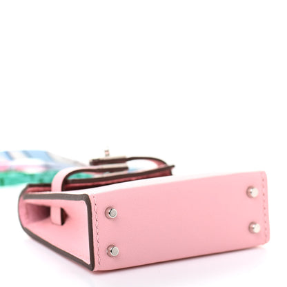 Hermes Tadelakt Mini Kelly Twilly Bag Charm Rose Sakura 3 of 6