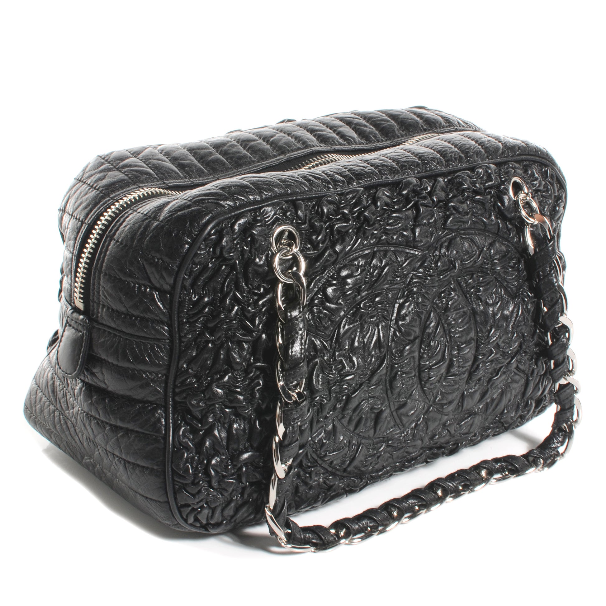 Chanel Lambskin Astrakhan Bowler Black 3 of 7