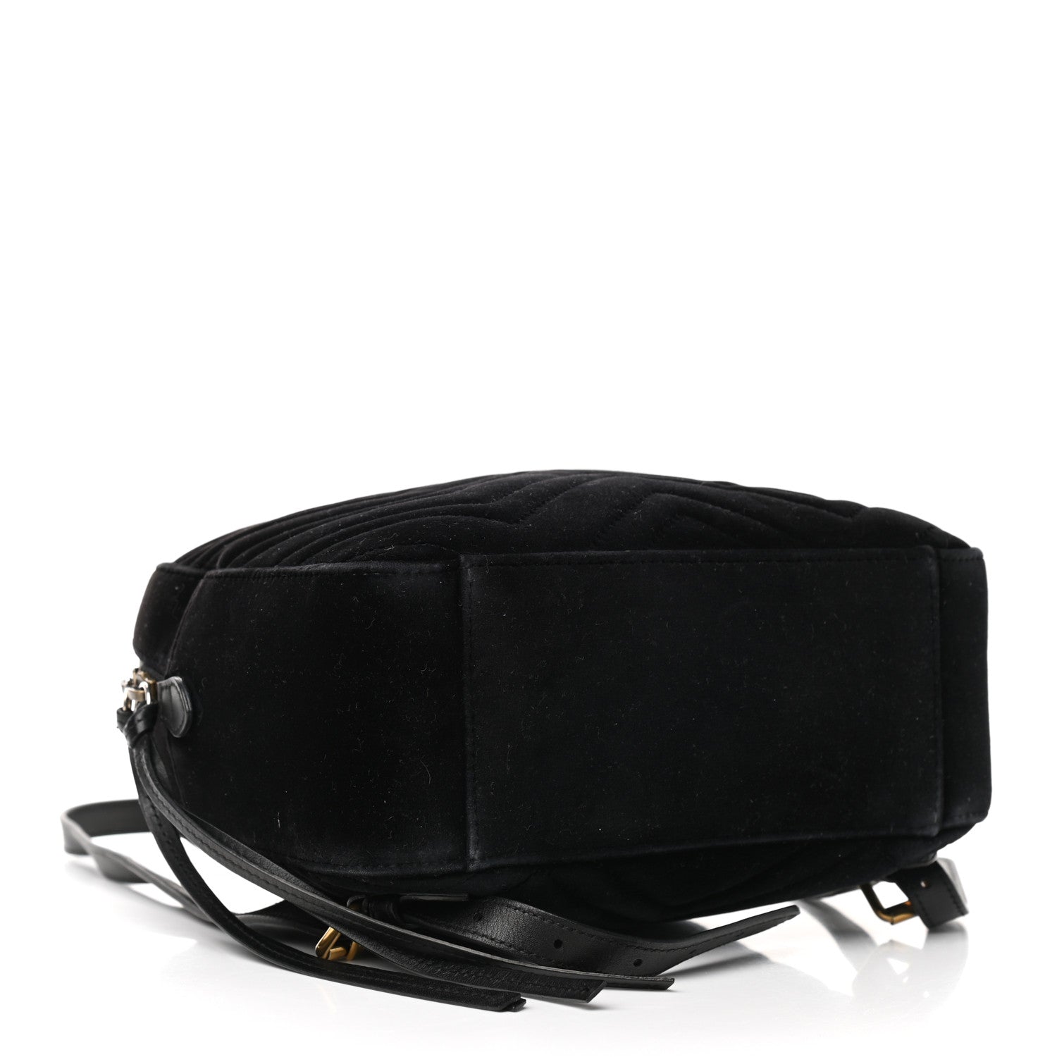 Gucci Velvet Matelasse GG Marmont Dome Backpack Black 3 of 20