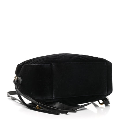 Gucci Velvet Matelasse GG Marmont Dome Backpack Black 3 of 20