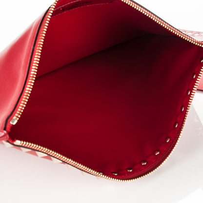 Valentino Garavani Vitello Large Rockstud Zip Pouch Red 5 of 6