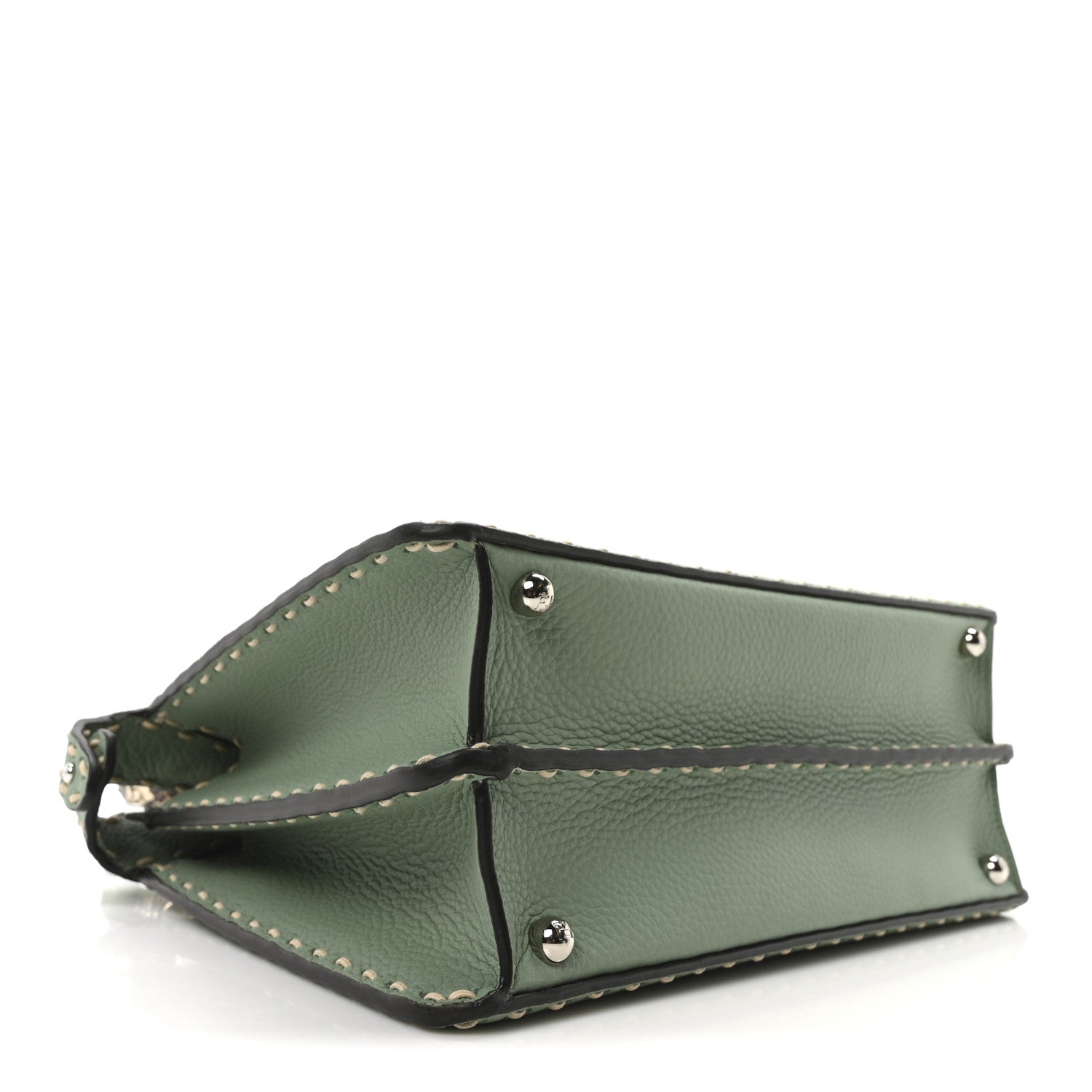 Fendi Cuoio Romano Snakeskin Selleria Medium Peekaboo I SEE U Satchel Mint Stone 4 of 9