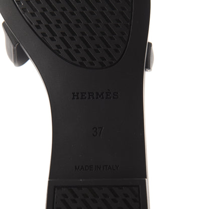 Hermes Rubber Aloha Sandals 37 Black 7 of 10