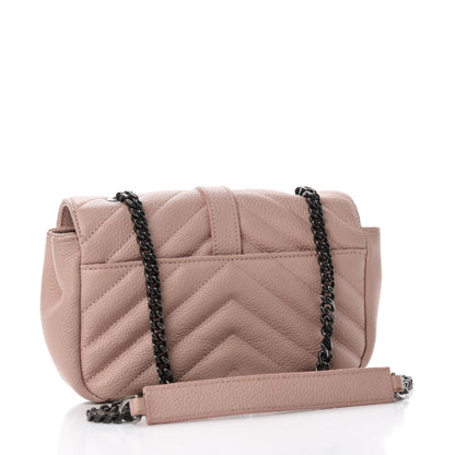 Saint Laurent Sheepskin Matelasse Monogram Classic Baby Chain Pale Pink Bag 3 of 13