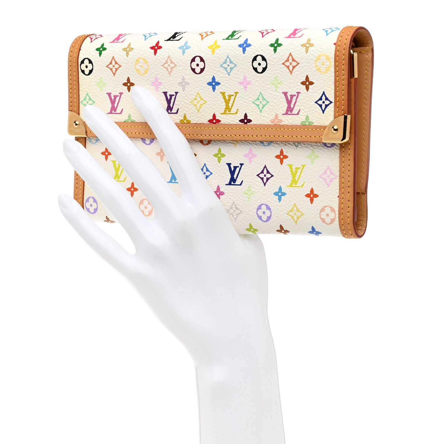 Louis Vuitton Monogram Multicolor Porte Tresor International Wallet White 2 of 10