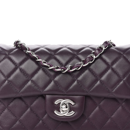Chanel Lambskin Quilted Mini Rectangular Flap Dark Purple 10 of 10
