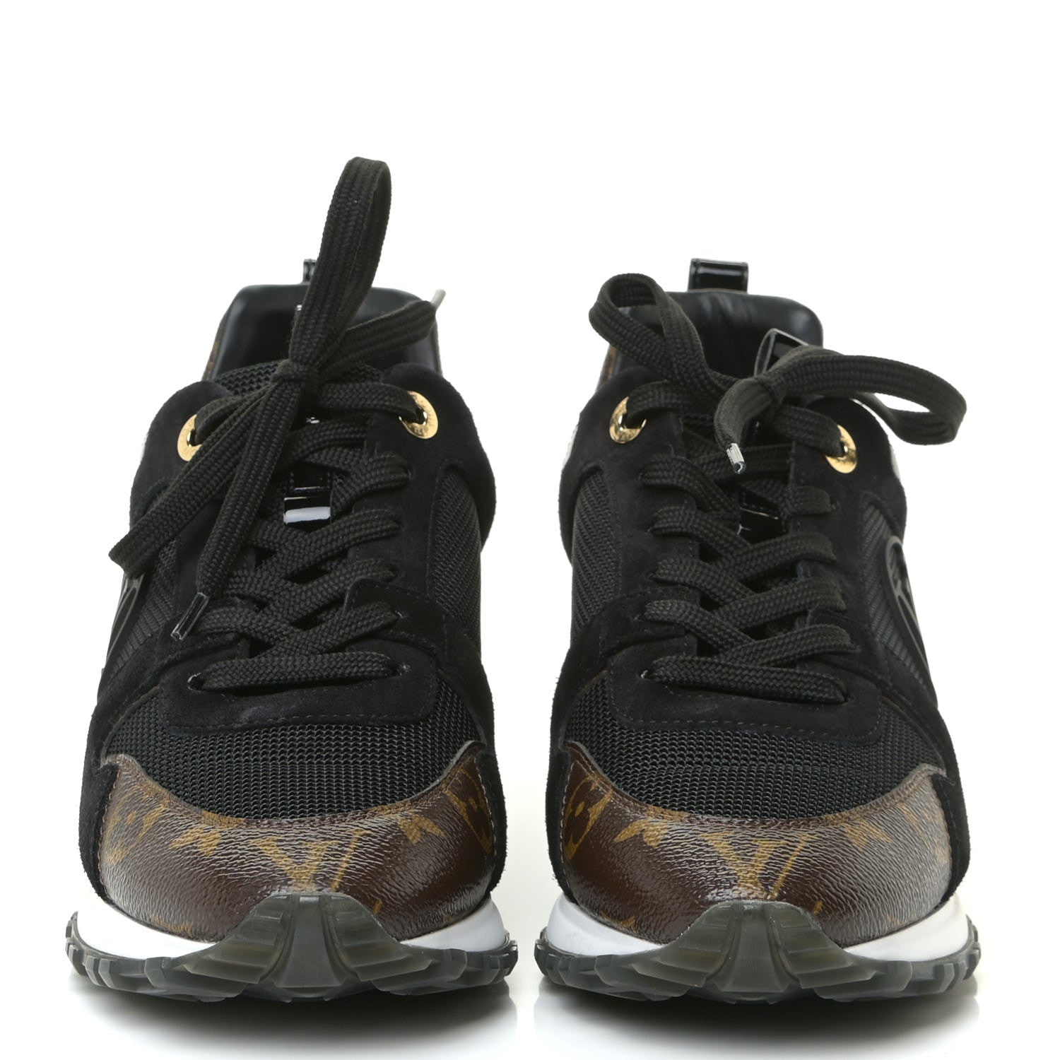 Louis Vuitton Suede Monogram Run Away Sneakers 38 Black 3 of 12