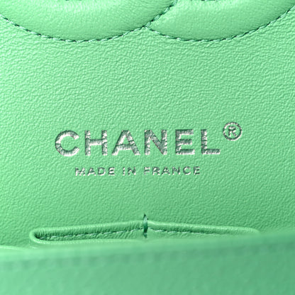 Chanel Caviar Chevron Quilted Medium Double Flap Green 5 of 9