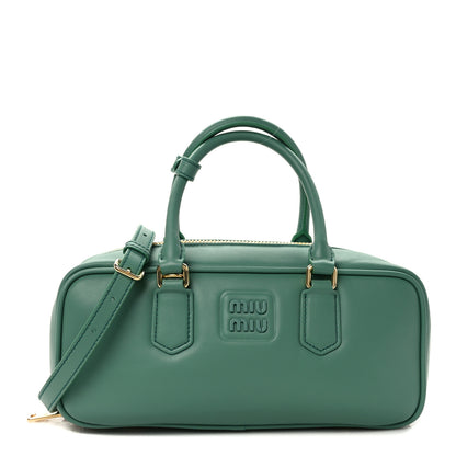 Miu Miu Calfskin Arcadie Top Handle Bag Salvia 1 of 9