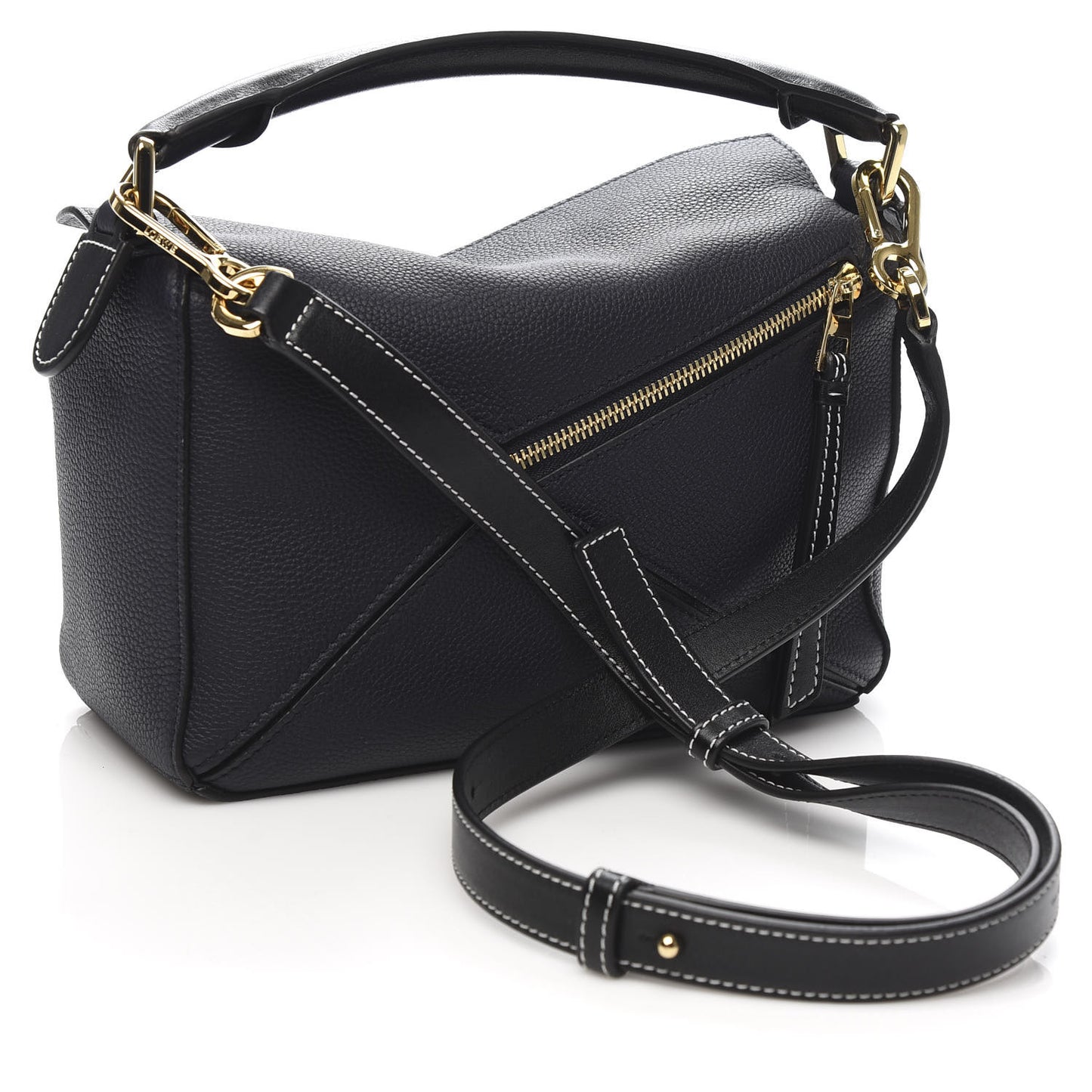 Calfskin Small Puzzle Bag Midnight Blue Black