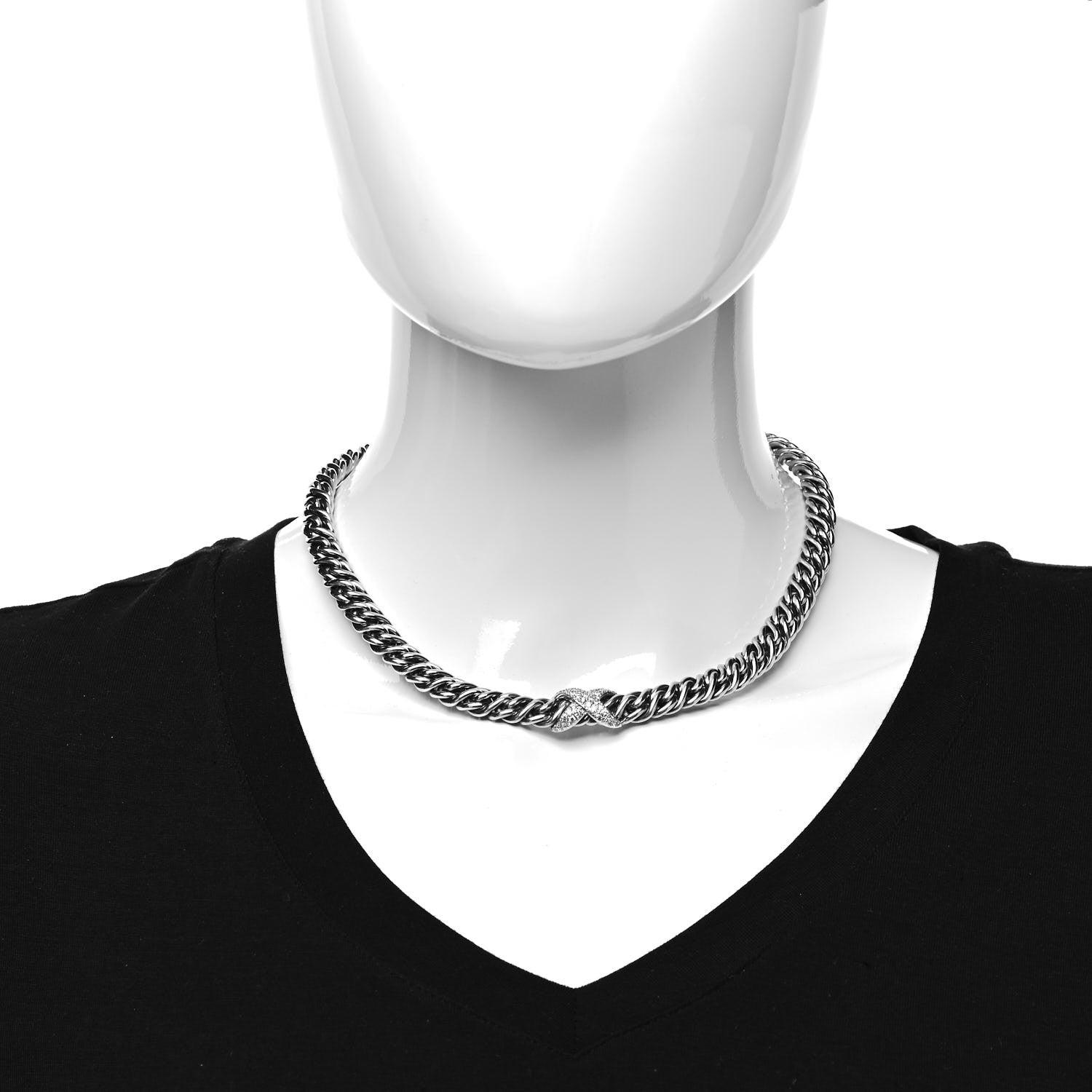 David Yurman Sterling Silver Diamond Lyrica Rope Necklace 2 of 5