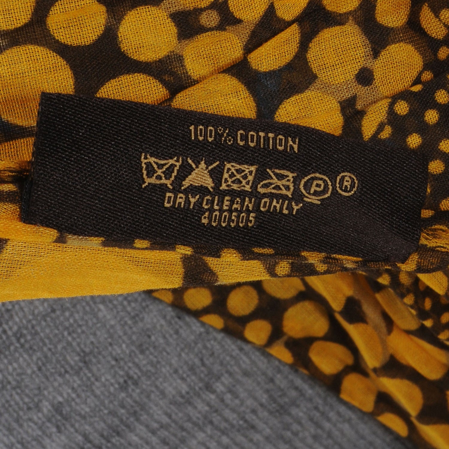 Louis Vuitton Cotton Monogram Kusama Infinity Dots Pareo Scarf Yellow 5 of 6