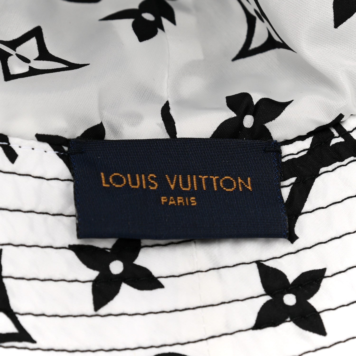 Louis Vuitton Nylon Monogram Reversible Bob Bucket Hat M Black White 14 of 17