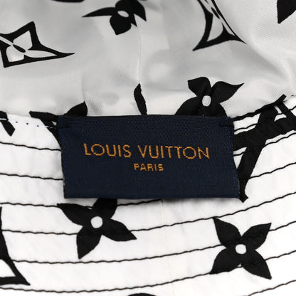 Louis Vuitton Nylon Monogram Reversible Bob Bucket Hat M Black White 14 of 17