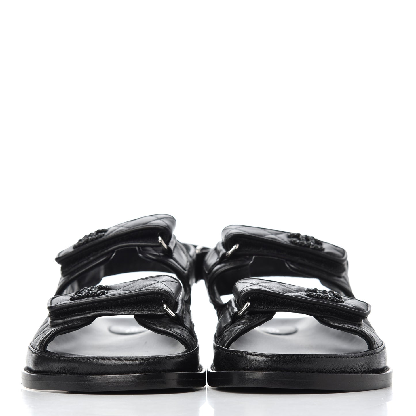 Lambskin Velcro Dad Sandals 39 Black
