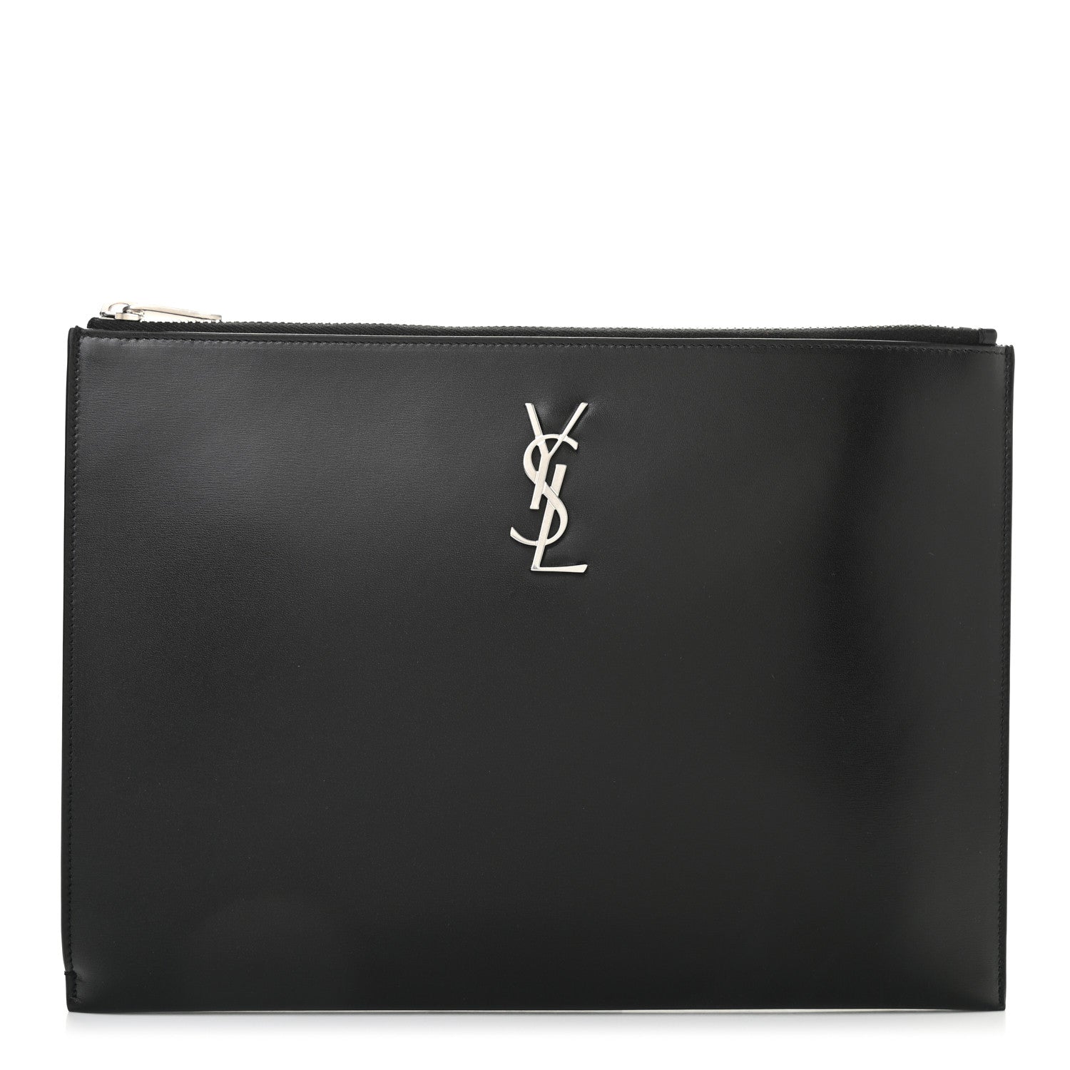 Saint Laurent Calfskin Classic Monogram Zipped Tablet Holder Black 1 of 7