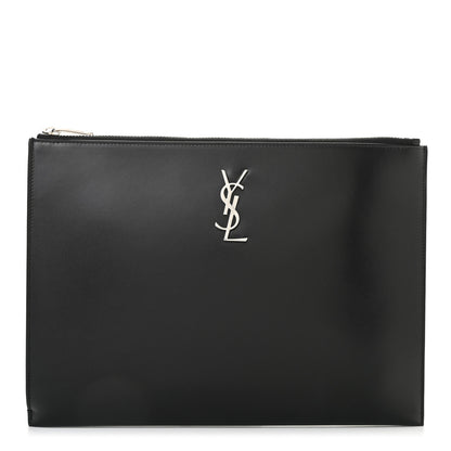 Saint Laurent Calfskin Classic Monogram Zipped Tablet Holder Black 1 of 7