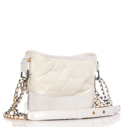 Chanel Aged Calfskin Quilted Small Gabrielle Hobo White 3 of 8
