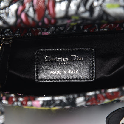 Christian Dior Metallic Canvas Embroidered Mini Lady Dior Argent Multicolor 6 of 9