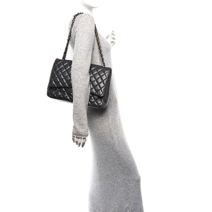 Chanel Lambskin Quilted Maxi Double Flap Dark Grey 2 of 10