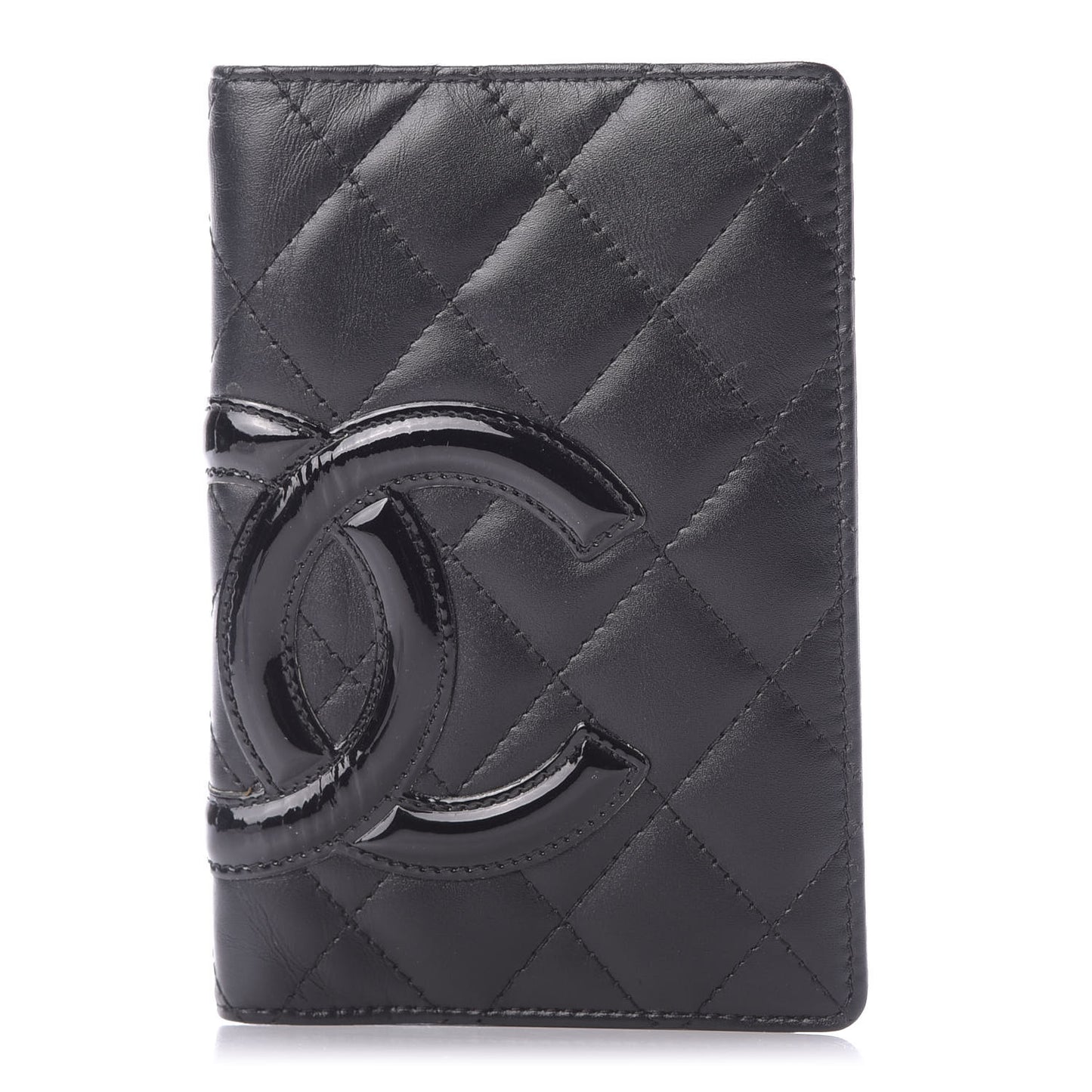 Calfskin Quilted Small Cambon Agenda Planner Black