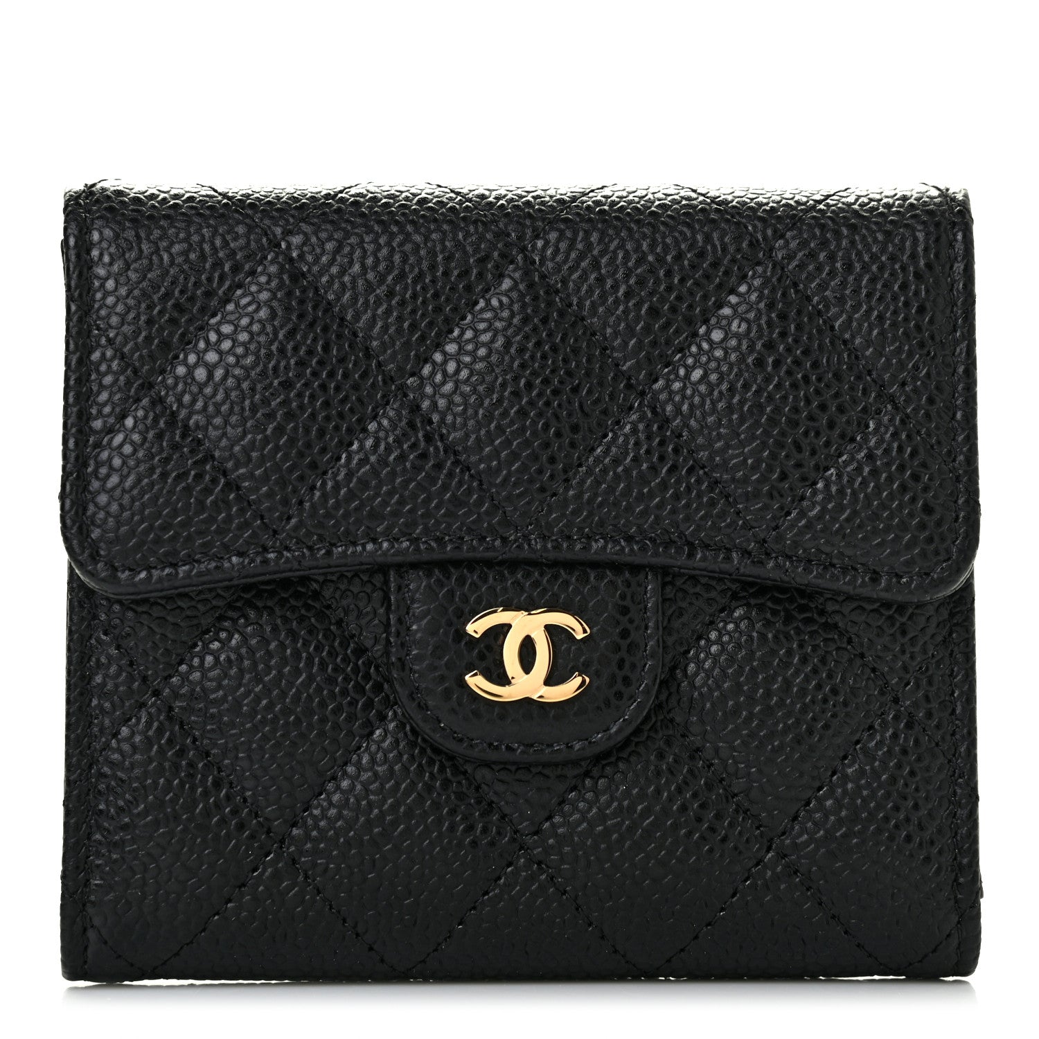 Chanel Caviar Quilted Compact Flap Wallet Black 1 of 8