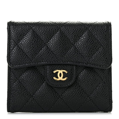 Chanel Caviar Quilted Compact Flap Wallet Black 1 of 8