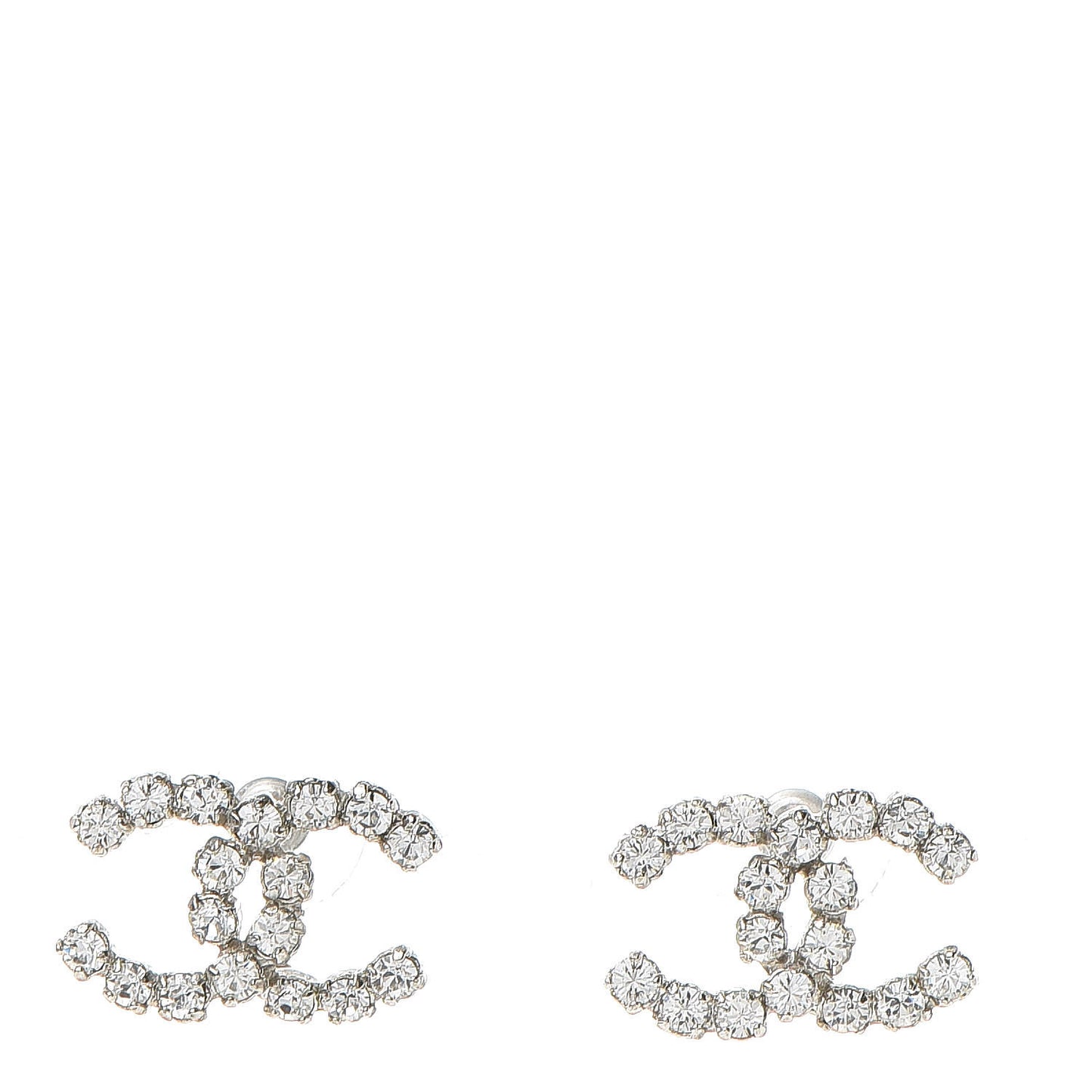 Crystal CC Earrings Silver