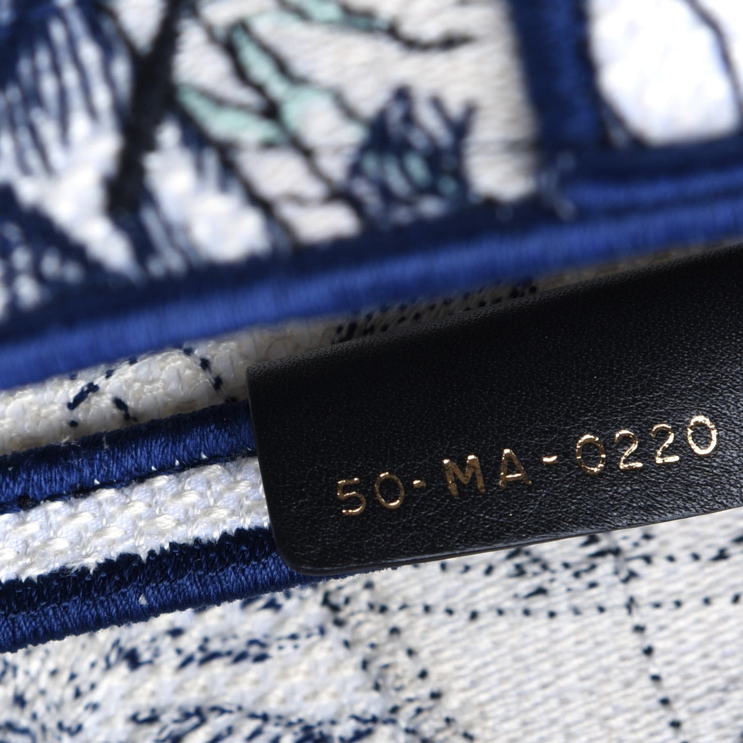 Canvas Embroidered Around the World Saddle Bag Blue