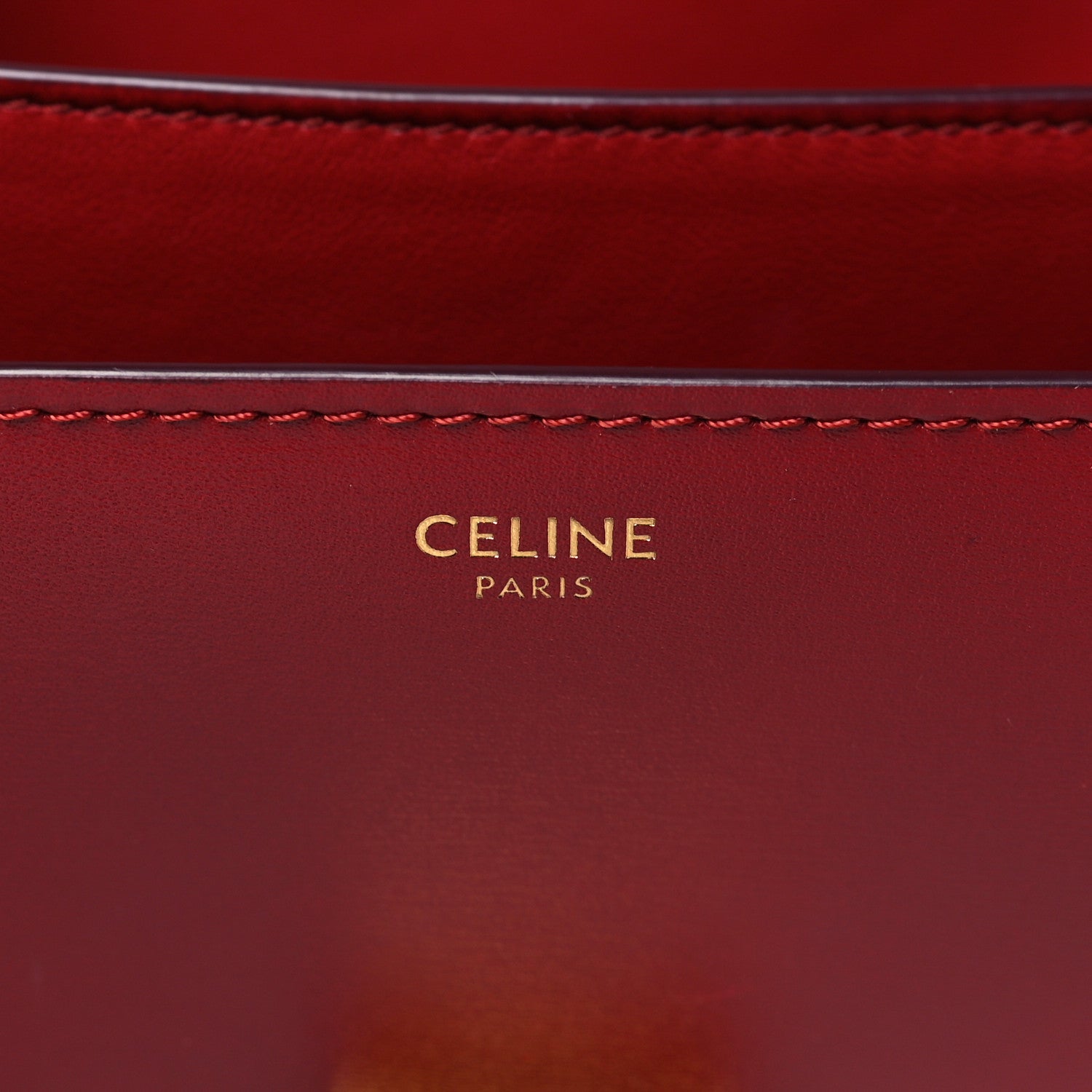 Celine Box Cakfskin Medium Classic Box Flap Bag Red 6 of 10