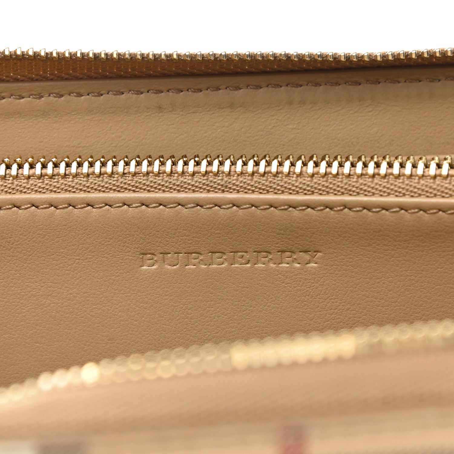 Burberry Haymarket Check Large Ziggy Zip Around Wallet Dusty Pink