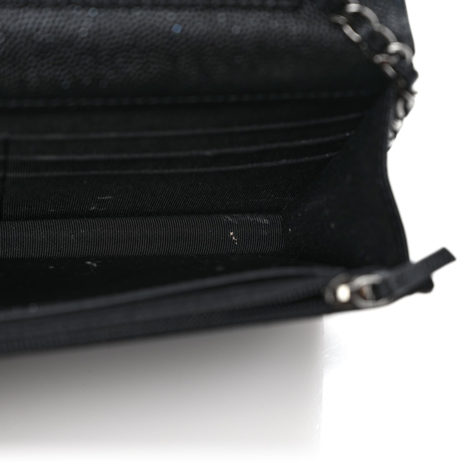 Chanel Iridescent Caviar Quilted Wallet on Chain WOC Black 9 of 10
