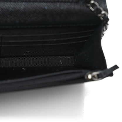 Chanel Iridescent Caviar Quilted Wallet on Chain WOC Black 9 of 10