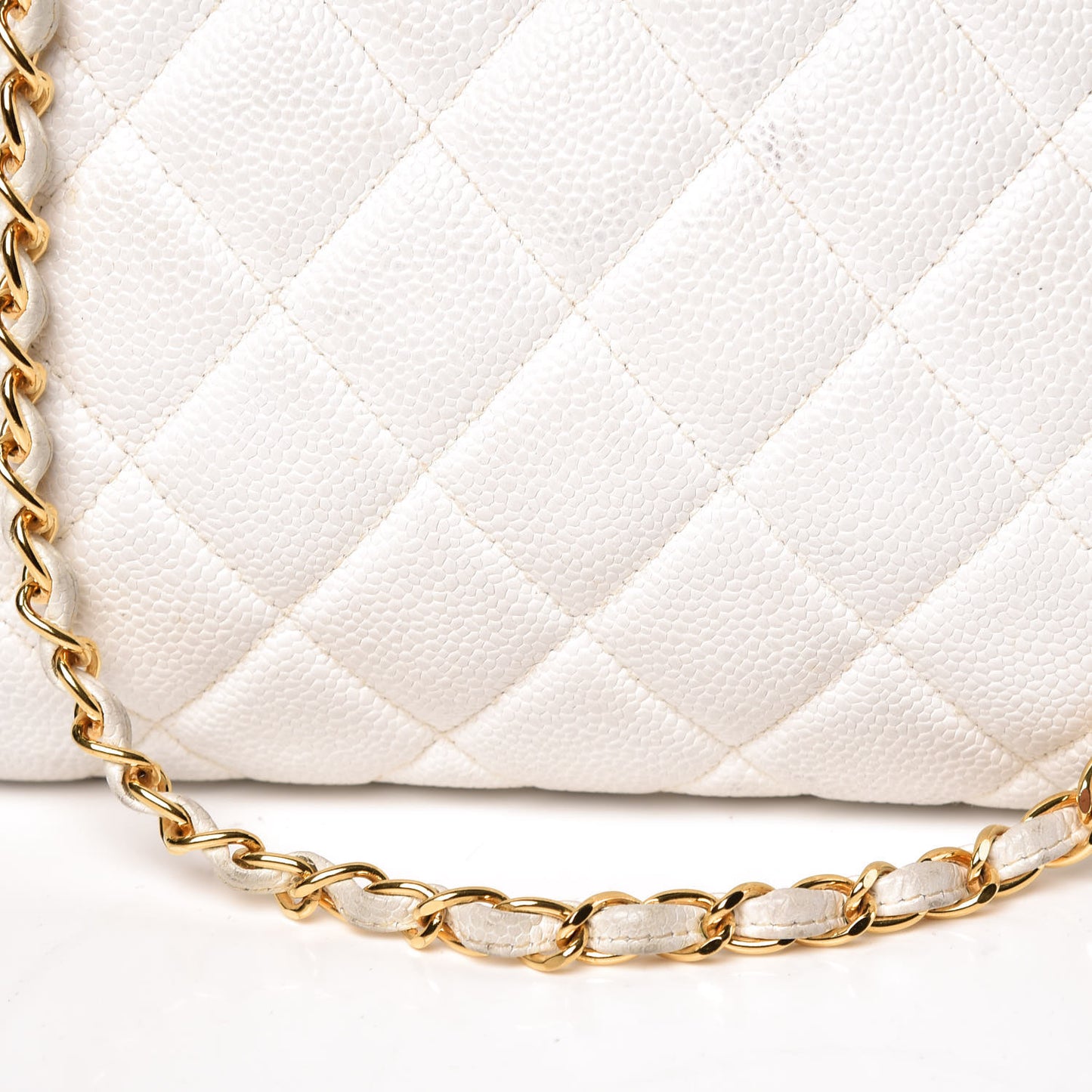 Caviar Quilted Shoulder Bag White