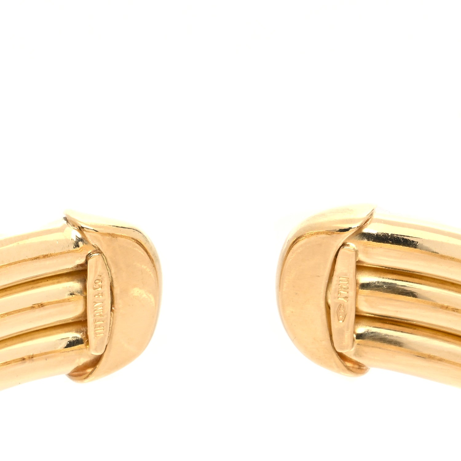 Tiffany 18K Yellow Tubular 3-Row Cuff Bracelet 3 of 5