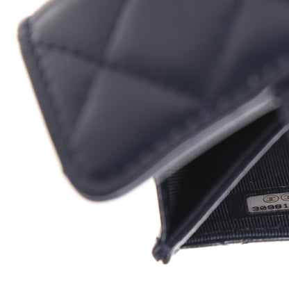 Chanel Lambskin Quilted Flap Card Holder Wallet Navy 8 of 9