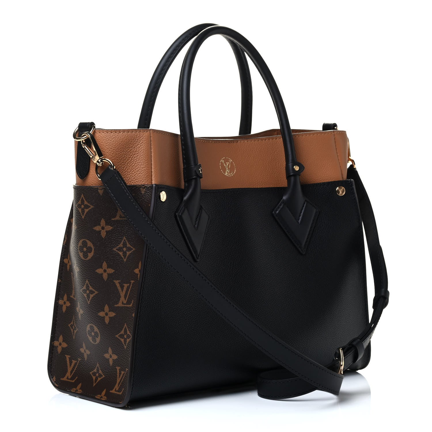 Louis Vuitton Calfskin Monogram On My Side Black 2 of 4