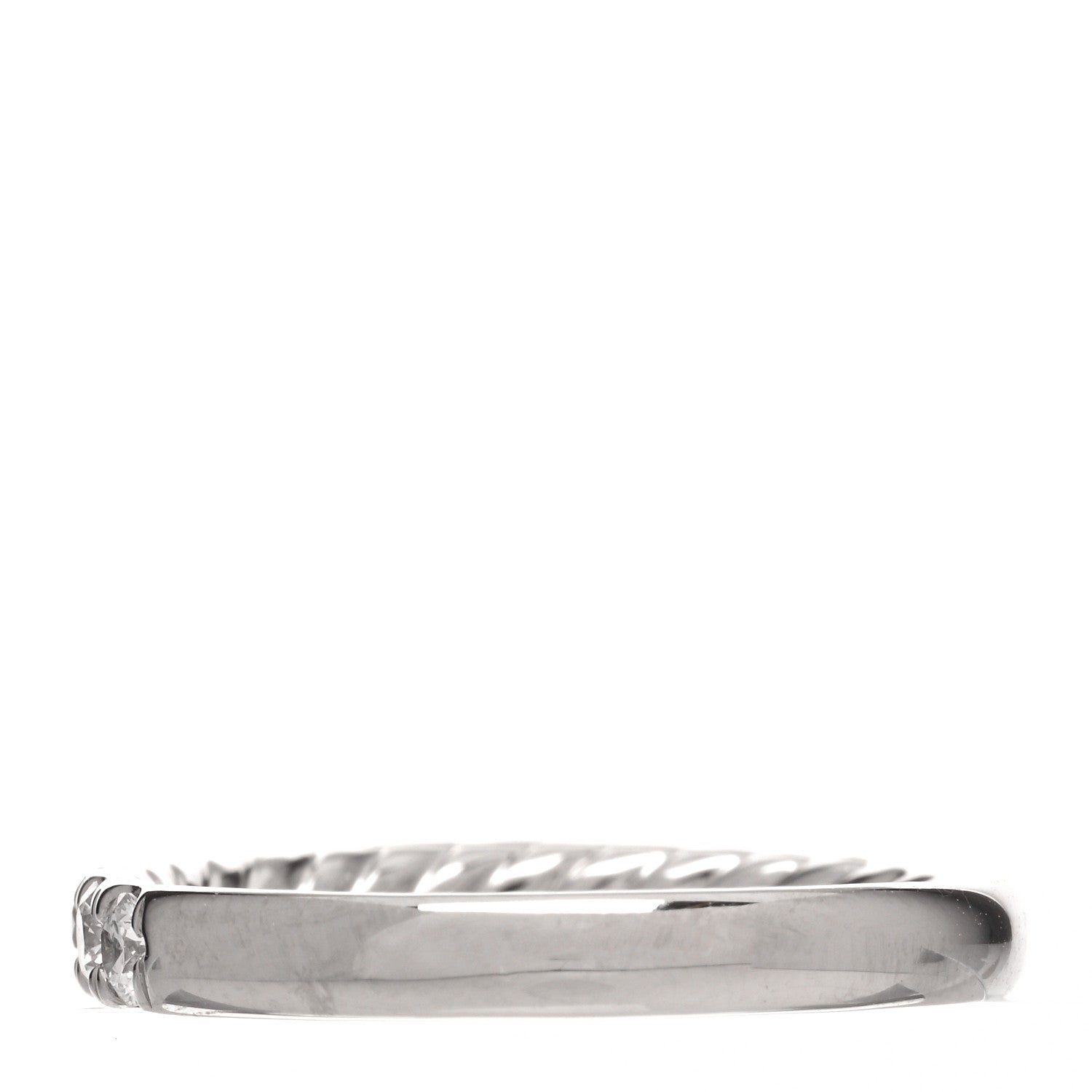David Yurman Platinum Diamond 2.8mm Partway Eternity Wedding Band Ring 51 5.75 3 of 5