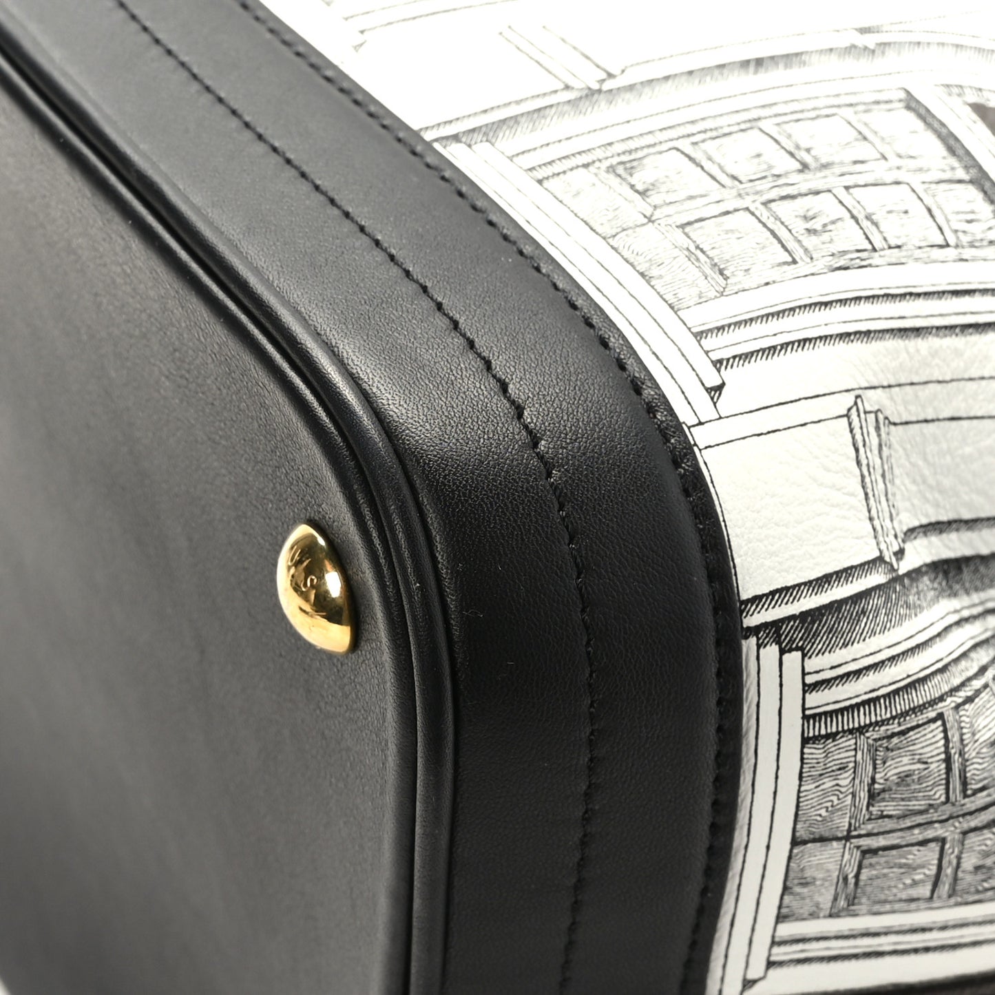 X FORNASETTI Calfskin Architettura Noe MM Black White