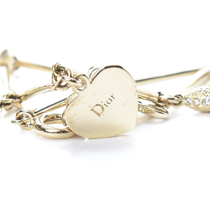 Christian Dior Crystal Pearl Charm Bracelet Gold 4 of 5