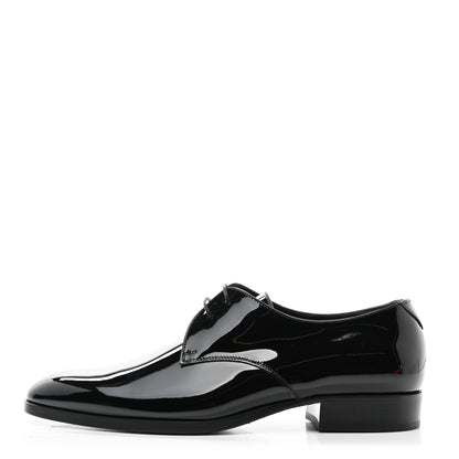 Saint Laurent Patent Baltimora Lace Up Derby Shoes 39 Black 1 of 8