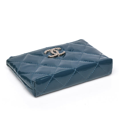 Chanel Patent Quilted Key Holder Case Blue 4 of 7
