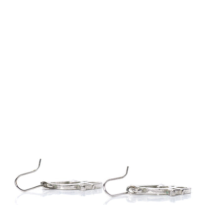 Christian Dior Crystal Logo Earrings Silver 3 of 5