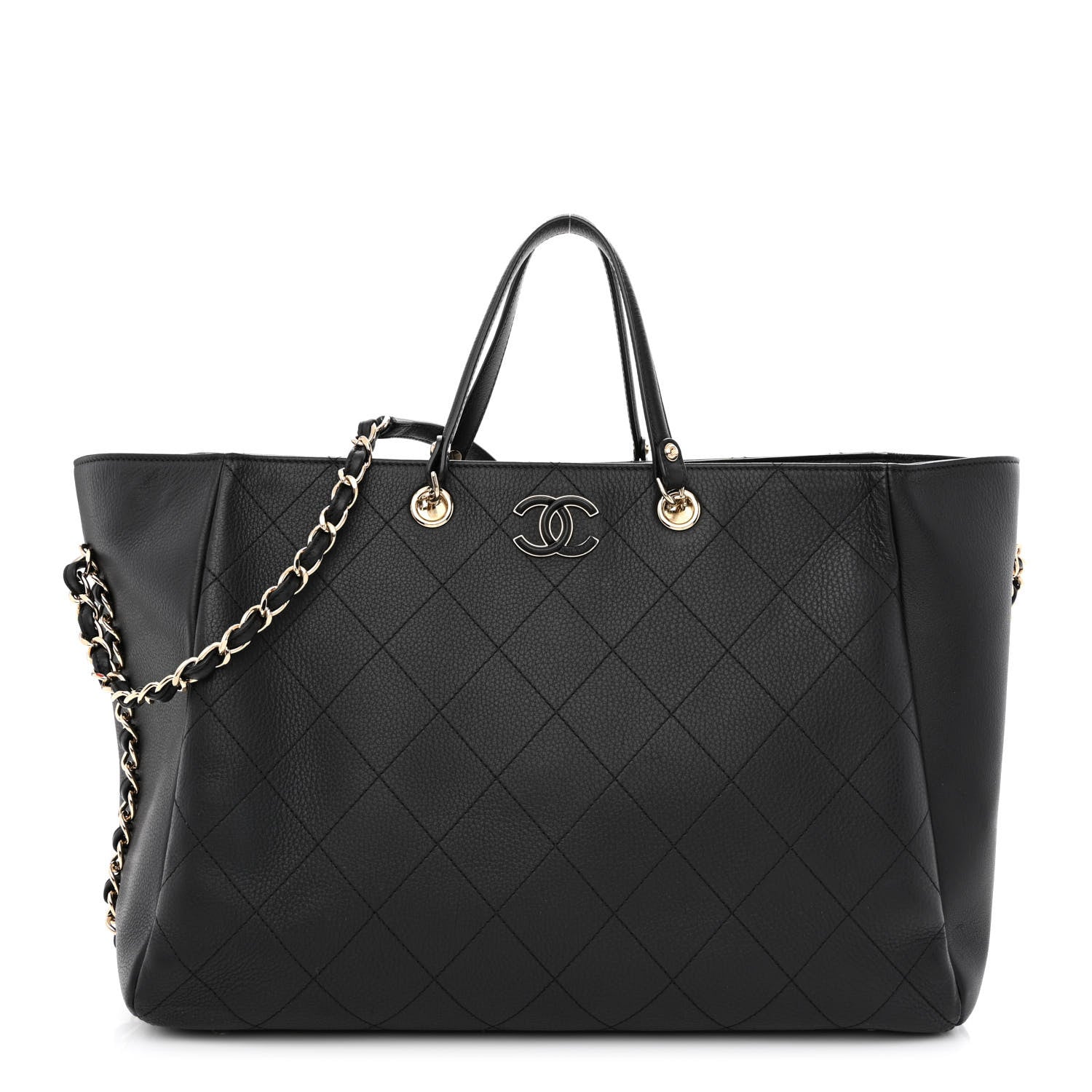 Chanel Bullskin Stitched Large Shopping Bag Black 1 of 11