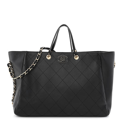 Chanel Bullskin Stitched Large Shopping Bag Black 1 of 11