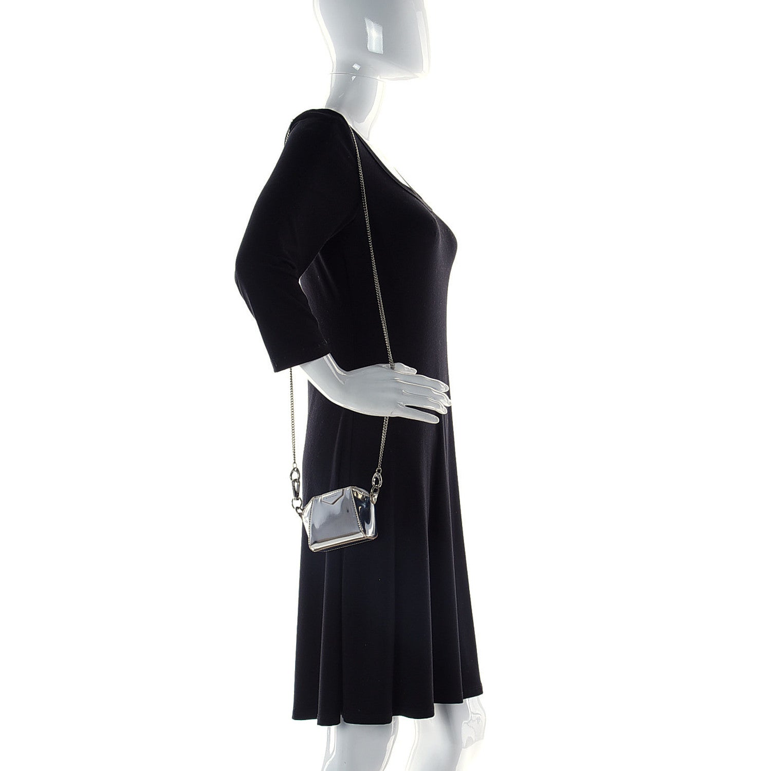 Givenchy Metallic Calfskin Baby Antigona Silver 2 of 9