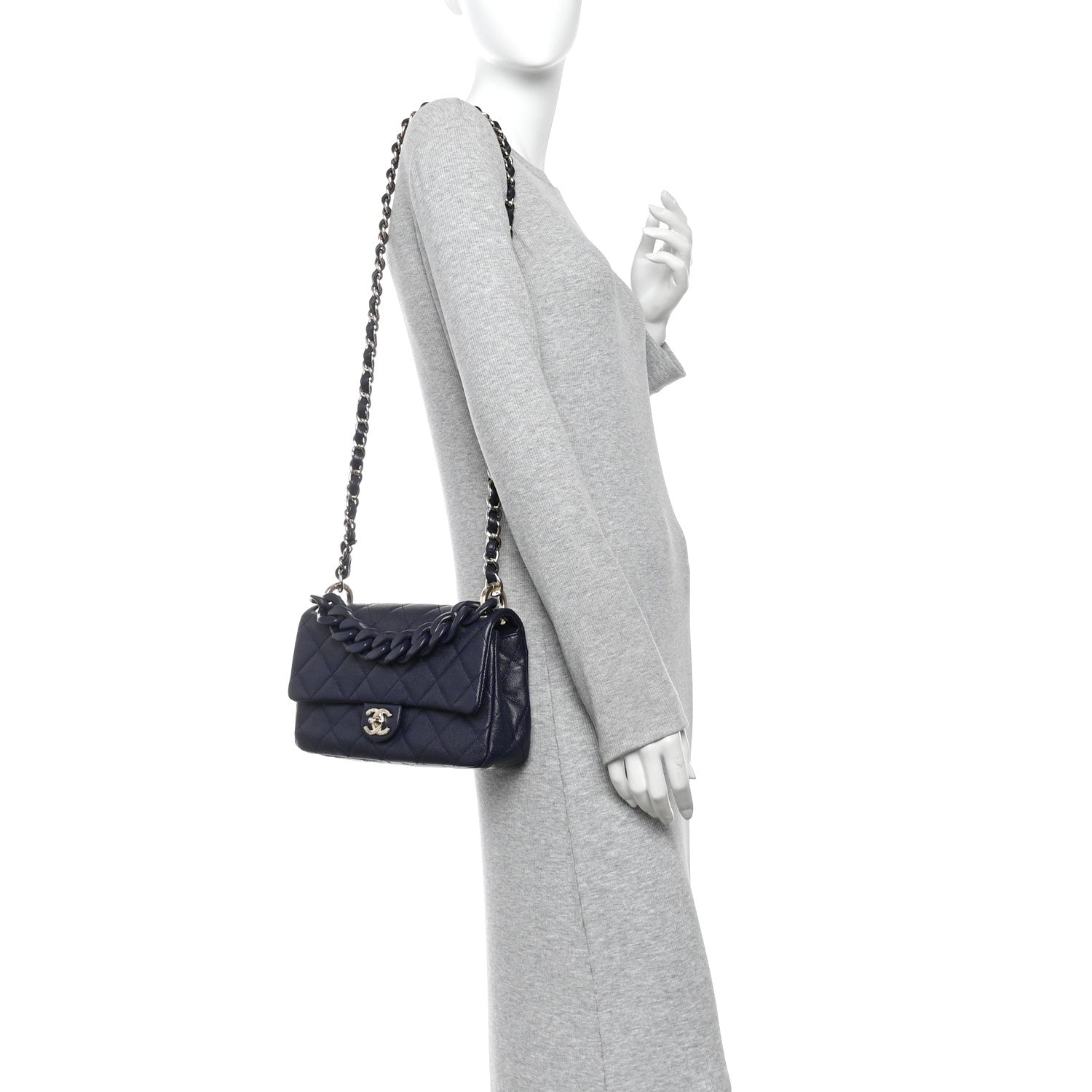 Chanel Caviar Quilted Large Funky Match Flap Navy 2 of 10