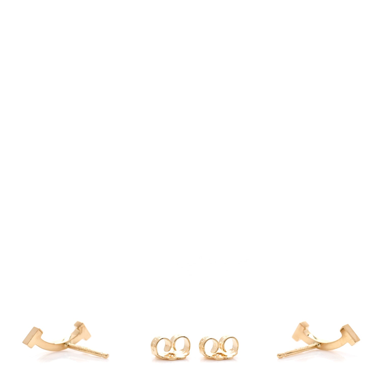 Tiffany 18K Yellow Gold T Smile Stud Earrings 5 of 6