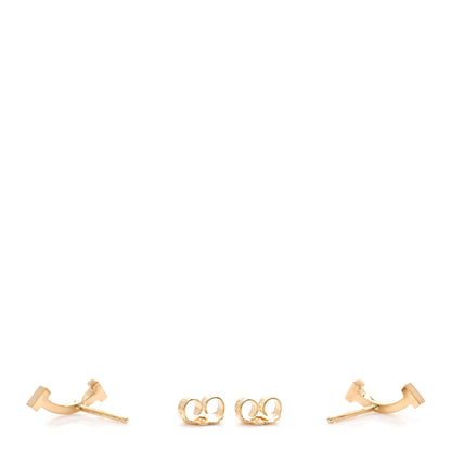 Tiffany 18K Yellow Gold T Smile Stud Earrings 5 of 6