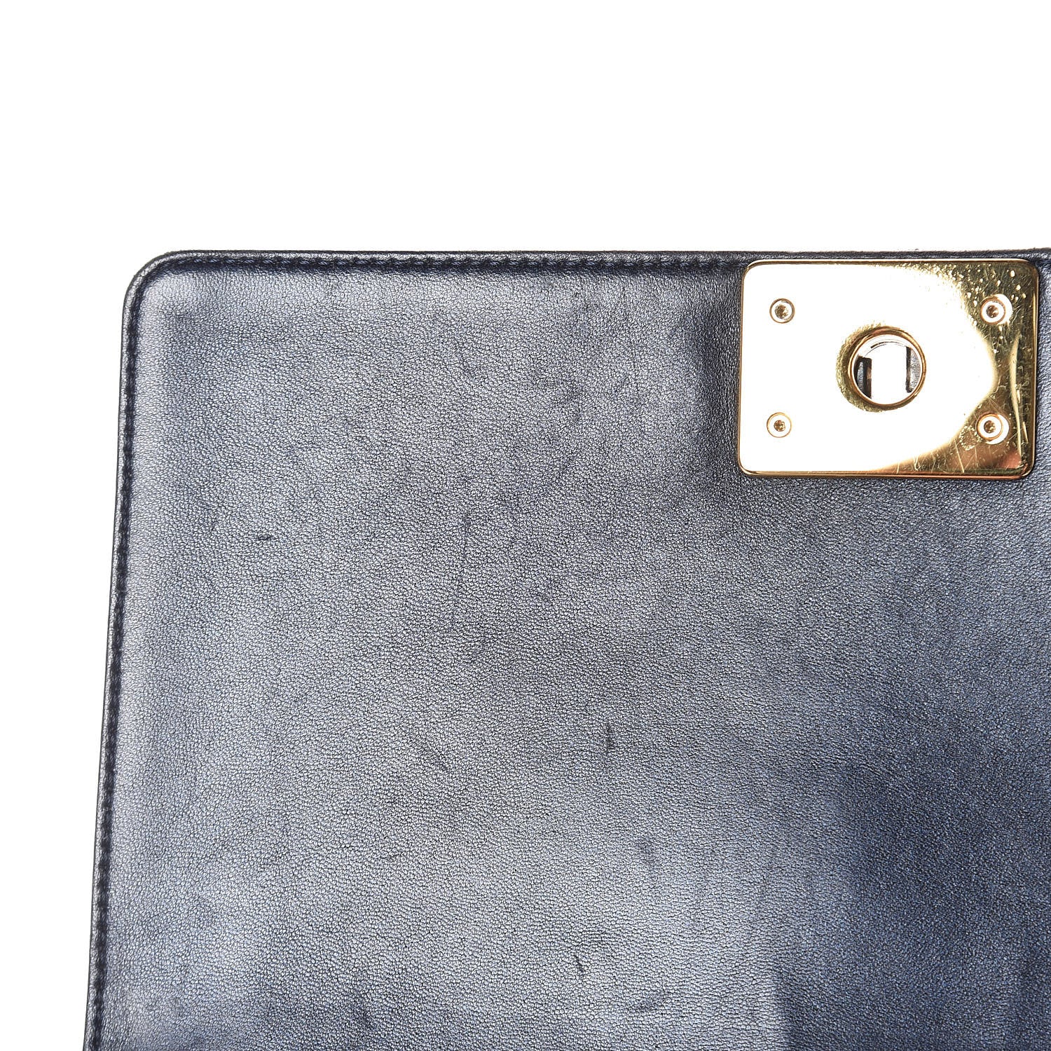Chanel Lambskin Embossed Medium Boy Cube Flap Navy 9 of 11